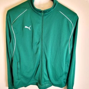 Men's Puma Zip Up Jacket Green size XL